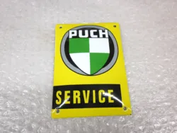 PUCH SERVICE EMALJE SKILT, 10 X 13,5 CM.