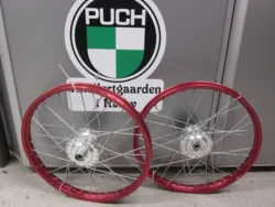 EGERHJULSÆT, 17" RØD ELOXERET 17 x 1,20, PUCH MAXI